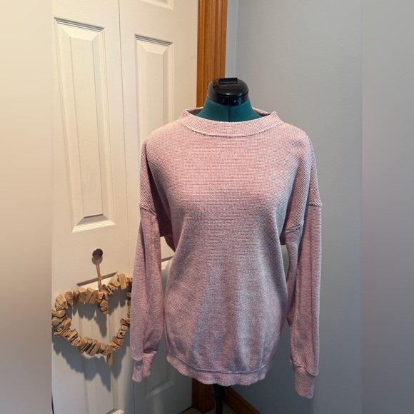 🎉Host Pick 🎉 AERIE ‘Getaway’ Waffle Pink Oversized Sweatshirt - Picture 4 of 12